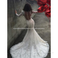 Vestido De Noiva Luxury Appliqued Lace Big Train Mermaid Lace Long Sleeve Bridal Weddding Dress 2017 MW991